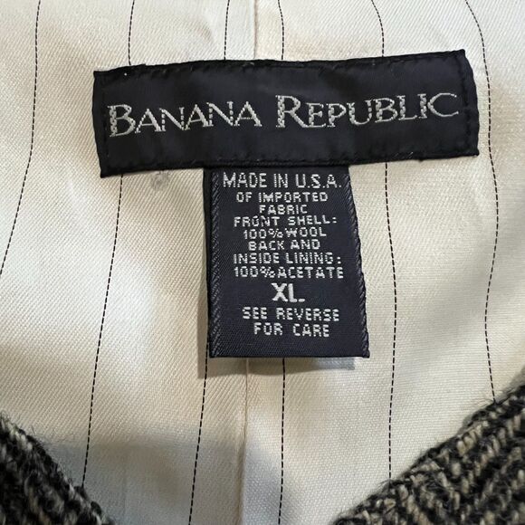Banana Republic Wool Herringbone Vest Made in USA XL - Picture 3 of 9